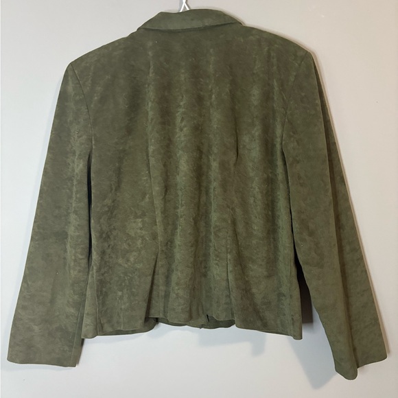 Brody Myles size small Olive Green felt like Women's Jacket/Blazer, button up - Picture 5 of 6